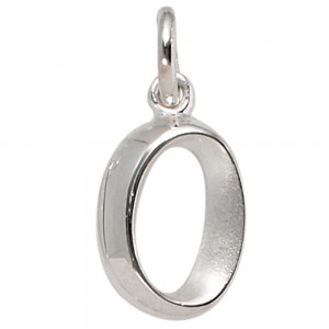Anhänger Buchstabe O 925 Sterling Silber matt Buchstabenanhänger