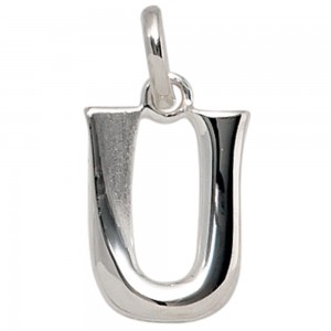 Anhänger Buchstabe U 925 Sterling Silber matt Buchstabenanhänger