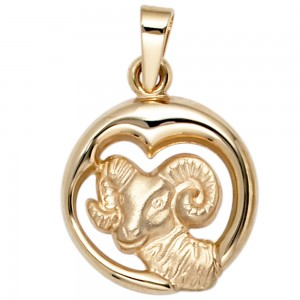 Anhänger Sternzeichen Widder 375 Gelbgold matt Sternzeichenanhänger