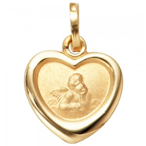 Kinder Anhänger Engel Schutzengel 333 Gelbgold mattiert Kinderanhänger