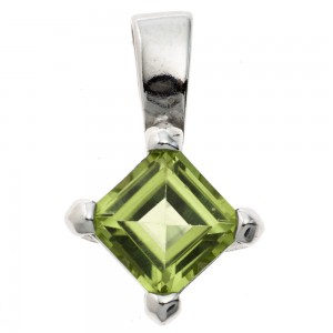 Anhänger 925 Sterling Silber rhodiniert 1 Peridot grün