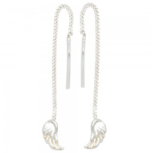 Durchzieh-Ohrhänger Flügel Engelsflügel 925 Silber Ohrringe zum Durchziehen