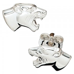 Ohrstecker Raubkatze 925 Sterling Silber rhodiniert Ohrringe Silberohrstecker