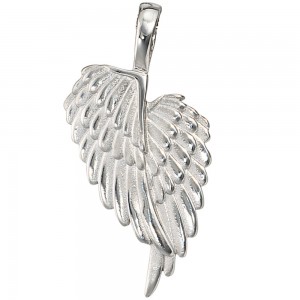 Anhänger Flügel Engelsflügel 925 Sterling Silber rhodiniert mattiert
