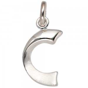 Anhänger Buchstabe C 925 Sterling Silber matt Buchstabenanhänger