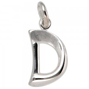 Anhänger Buchstabe D 925 Sterling Silber matt Buchstabenanhänger