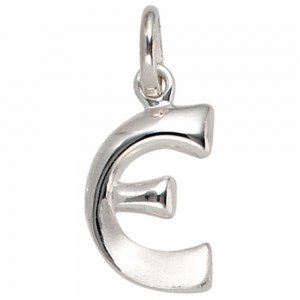 Anhänger Buchstabe E 925 Sterling Silber matt Buchstabenanhänger