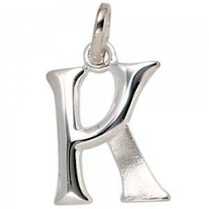 Anhänger Buchstabe K 925 Sterling Silber matt Buchstabenanhänger