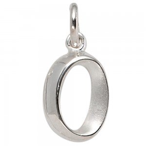 Anhänger Buchstabe O 925 Sterling Silber matt Buchstabenanhänger