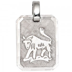 Anhänger Sternzeichen Stier 925 Sterling Silber matt Sternzeichenanhänger