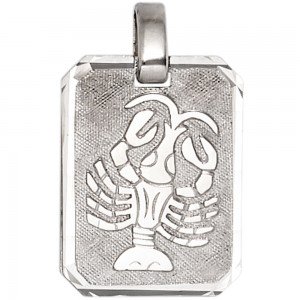 Anhänger Sternzeichen Krebs 925 Sterling Silber matt Sternzeichenanhänger Viereck