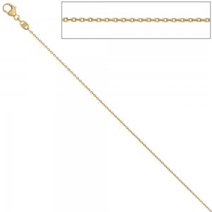 Ankerkette 585 Gelbgold diamantiert 0,6mm 45cm Gold Kette Halskette Goldkette