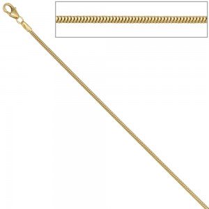 Schlangenkette 585 Gelbgold 1,6mm 60cm Karabiner Gold Kette Goldkette
