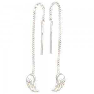 Durchzieh-Ohrhänger Flügel Engelsflügel 925 Silber Ohrringe zum Durchziehen