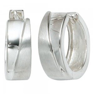 Creolen 925 Sterling Silber mattiert Ohrringe Silberohrringe Silbercreolen