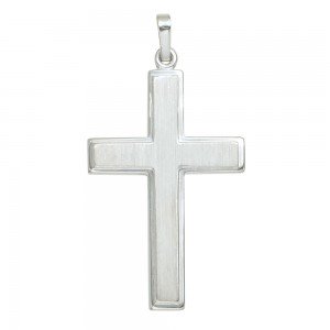 Anhänger Kreuz 925 Sterling Silber mattiert Kreuzanhänger Silberkreuz