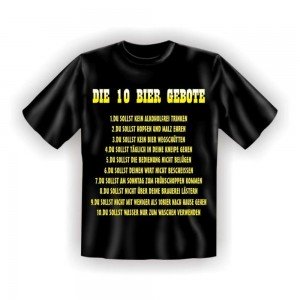 Fun T-Shirt Die 10 Bier Gebote