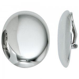Ohrclips oval 925 Sterlingsilber rhodiniert Ohrringe