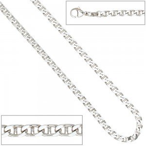 Halskette Kette 925 Sterling Silber rhodiniert 60cm Silberkette Karabiner