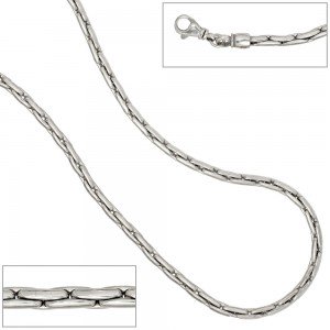 Halskette Kette 925 Sterling Silber rhodiniert 45cm Silberkette Karabiner