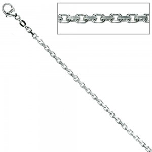 Ankerkette 925 Silber 2mm 60cm Halskette Kette Silberkette Karabiner