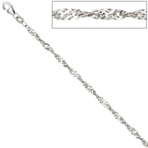Singapurkette 925 Silber 2,9mm 42cm Halskette Kette Silberkette Karabiner
