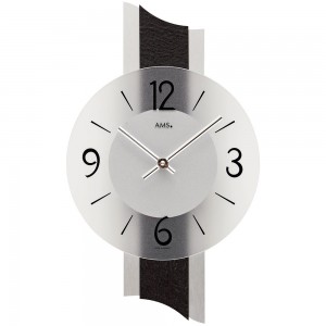 Wanduhr Quarz analog modern mit Schiefer und Glas Schieferuhr