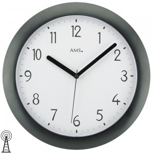 Funkwanduhr analog schwarz rund