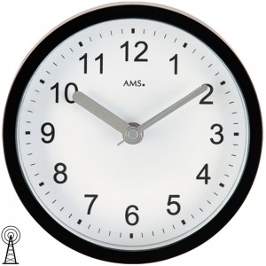 Wanduhr Tischuhr Badezimmeruhr Funk schwarz wasserdicht