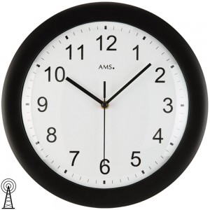 Funkwanduhr analog schwarz rund schlicht