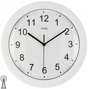 Funkwanduhr analog weiß rund schlicht