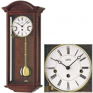 Regulator mit Pendel mechanisch Massivholz nussbaum farben