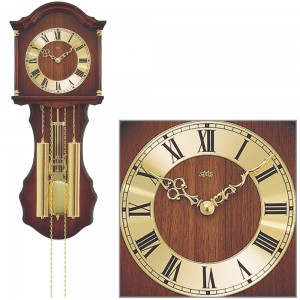 Wanduhr mit Pendel mechanisch Holz nussbaum farben Heimuhr Pendeluhr