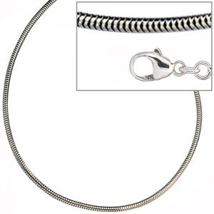 Schlangenkette 925 Silber 1,9mm 60cm Halskette Kette Silberkette Karabiner