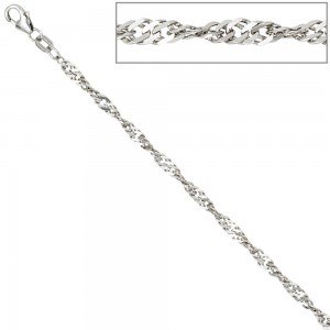 Singapurkette 925 Silber 2,9mm 42cm Halskette Kette Silberkette Karabiner