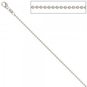 Kugelkette 925 Silber 1,4mm 45cm Halskette Kette Silberkette Karabiner