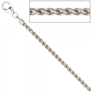 Zopfkette 925 Sterling Silber 2,2mm 45cm Halskette Kette Silberkette Karabiner