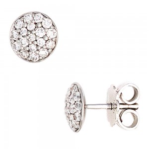 Ohrstecker rund 585 Weißgold 36 Diamanten Brillanten 0,40ct. Ohrringe