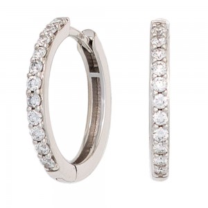 Creolen 585 Weißgold 22 Diamanten Brillanten Ohrringe Diamantcreolen