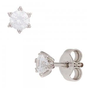 Ohrstecker 333 Gold Weißgold 2 Zirkonia Ohrringe Weißgoldohrstecker