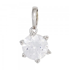 Anhänger 333 Gold Weißgold 1 Zirkonia Goldanhänger