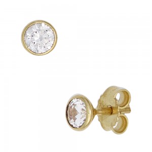 Ohrstecker rund 333 Gelbgold 2 Zirkonia Ohrringe Goldohrstecker