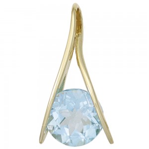 Anhänger 375 Gelbgold 1 Blautopas hellblau Goldanhänger