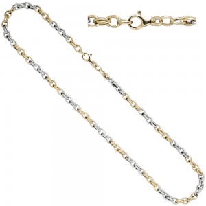 Collier Halskette 585 Gelbgold Weißgold bicolor 45cm Kette Goldkette