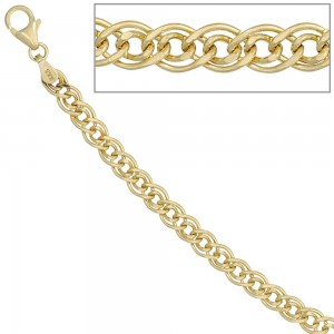 Zwillings-Panzerarmband 333 Gelbgold 21cm Gold Armband Goldarmband Karabiner