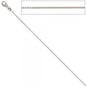 Zopfkette 333 Weißgold 1,0mm 42cm Gold Kette Halskette Weißgoldkette Karabiner
