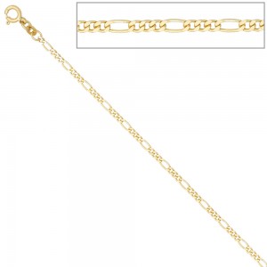 Figarokette 333 Gelbgold 2,3mm 45cm Gold Kette Halskette Goldkette Federring