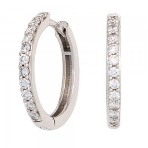 Creolen 585 Weißgold 22 Diamanten Brillanten Ohrringe Diamantcreolen