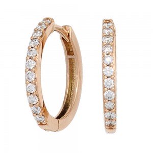 Creolen 585 Rotgold 22 Diamanten Brillanten Ohrringe Diamantcreolen