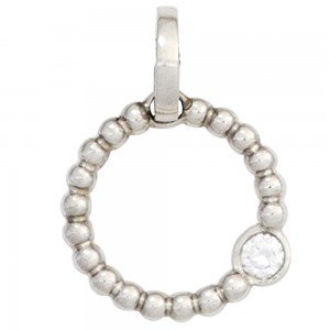 Anhänger rund 950 Platin 1 Diamant Brillant 0,05ct. Platinanhänger